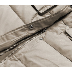 Béžová dámská zimní péřová bunda (CAN-865)