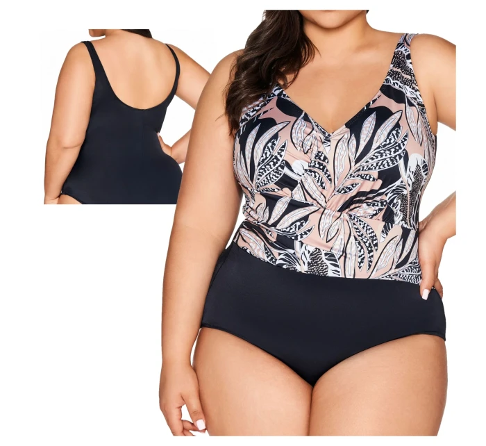 Dámské jednodílné plavky 61 black plus - AVA