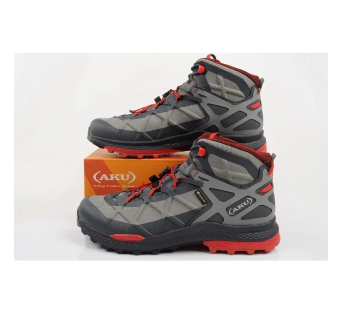 pánská kotníková obuv Goretex šedá červená model 21948444 - Aku