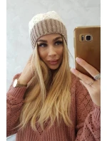 Fleecová čepice Bibiana K264 tmavě béžová+ecru Fleecová čepice Bibiana K264 tmavě béžová+ecru