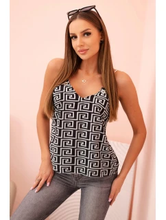 Dámská tílko s řetízkem a geometrickým vzorem mátová