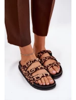 Dámské Pantofle S Pásky A Přezkami V Leopardím Vzoru Hnědé Uliri Dámské Pantofle S Pásky A Přezkami V Leopardím Vzoru Hnědé Uliri