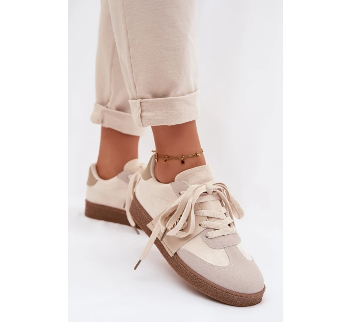 Dámské tenisky s ozdobným detailem Béžové model 21954604 - Boto