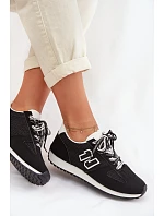 Dámské tenisky s ozdobným šněrováním Černé model 22039815 - Boto