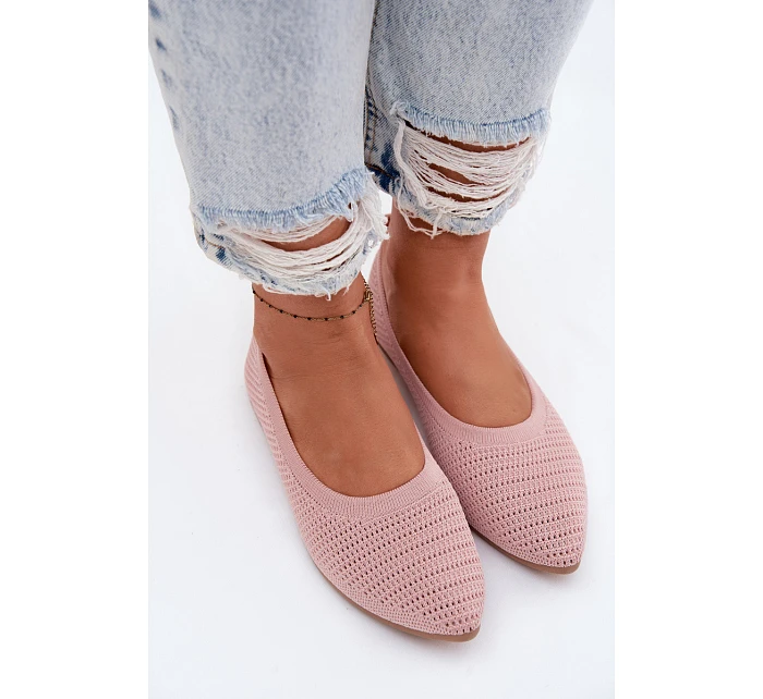 Síťované Textilní Baleríny Dámské Růžové model 22102858 - Boto Síťované Textilní Baleríny Dámské Růžové model 22102858 - Boto