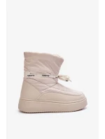 Dámské sněhule s ozdobným šněrováním světle béžová Siracna