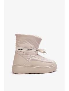 Dámské sněhule s ozdobným šněrováním světle béžová Siracna