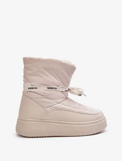 Dámské sněhule s ozdobným šněrováním světle béžová Siracna