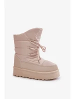 Sněhule na platformě na zip Big Star OO274885 Béžové