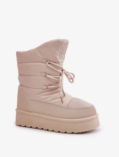 Sněhule na platformě na zip Big Star OO274885 Béžové