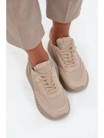 Dámské kožené tenisky na platformě Artiker – béžové Dámské kožené tenisky na platformě Artiker – béžové