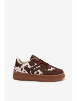 Dámské tenisky na platformě – hnědé Denissa Dámské tenisky na platformě – hnědé Denissa