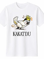 Dámské bavlněné tričko s potiskem - KAKAT DU - bílé