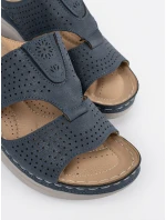 Jedinečné  nazouváky dámské modré na plochém podpatku