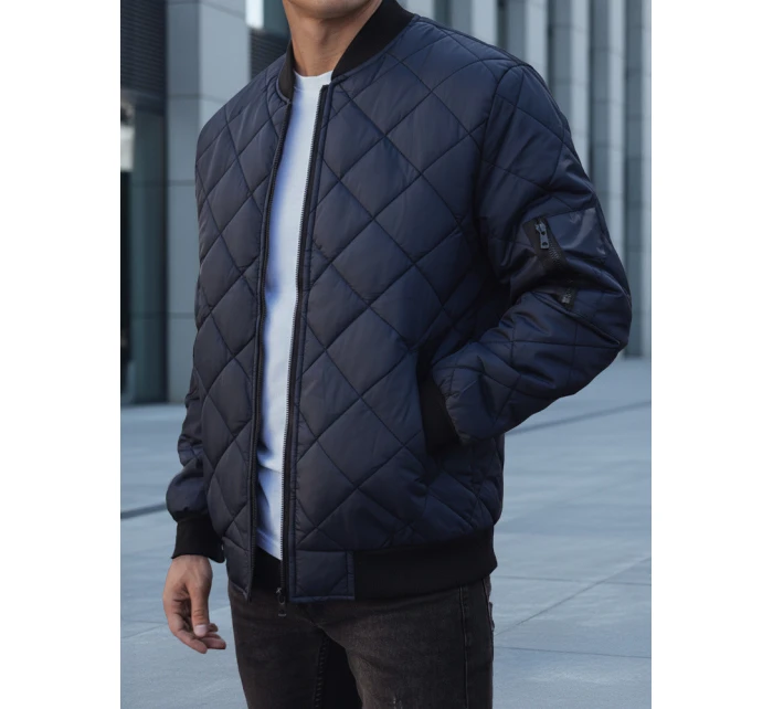 Pánská prošívaná bunda bomber tmavě modrá TX2217 Pánská prošívaná bunda bomber tmavě modrá TX2217