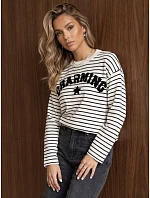 Dámský pruhovaný svetr AURORA v barvě ecru Dstreet model 21970881 - FashionStreet Dámský pruhovaný svetr AURORA v barvě ecru Dstreet model 21970881 - FashionStreet