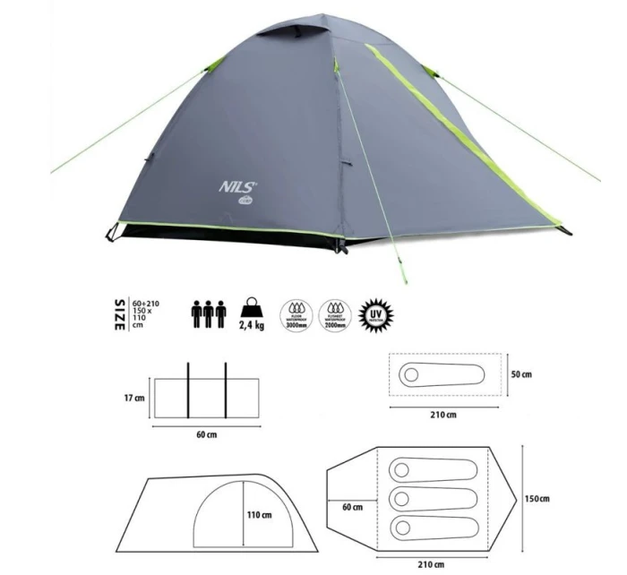 stan NILS Explorer pro 3  šedý model 21332453 - Nils Extreme