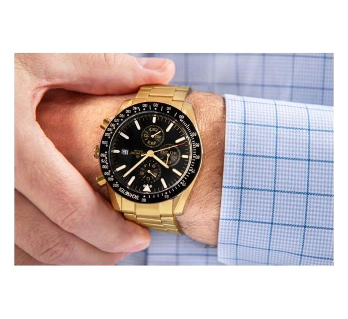 Pánské hodinky Giewont Chronograph Sapphire Gold Black GW8720-B4