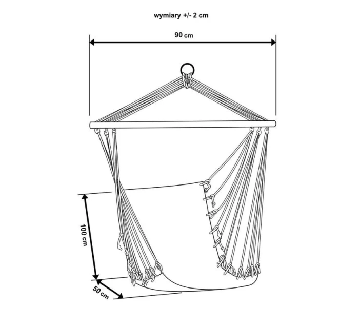 BRAZILSKÁ ZÁVĚSNÁ SEDAČKA HAMAK 100x50CM NATURE S TROPICKÝMI DŽUNGLOVÝMI PODRUČKAMI