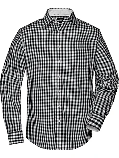 Daiber JN 617 Popelínová kostkovaná košile s dl. rukávem 02.0617 black/white