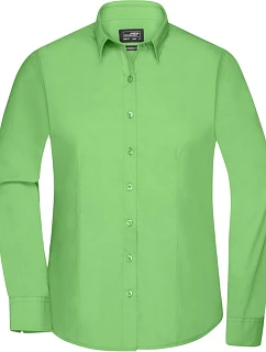 JN 677 Popelínová halenka s dlouhým rukávem model 22436607 lime green - Daiber