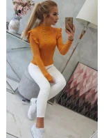 halenka s knoflíky hořčicové barvy model 21753022 - K-Fashion halenka s knoflíky hořčicové barvy model 21753022 - K-Fashion