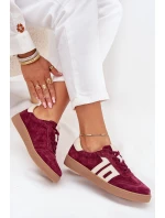 Dámské semišové sneakersy model 21704973 bordové - VINCEZA