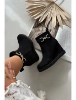 Dámské kotníkové boty na platformě s ozdobným detailem Černé Marivana