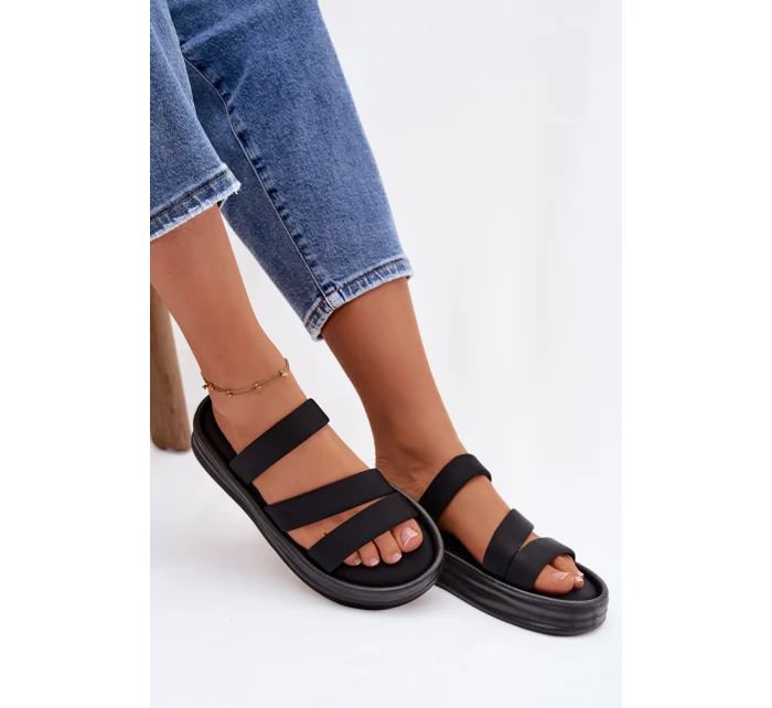 dámské pantofle na platformě s pásky Černé model 21943290 - Boto