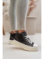 Dámské Tenisky Na Platformě Eko Kožené Big Star Černé Dámské Tenisky Na Platformě Eko Kožené Big Star Černé