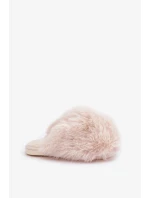 Futrzane Dámské Pantofle Světle béžové Wladisa Futrzane Dámské Pantofle Světle béžové Wladisa