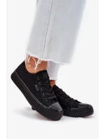 Dámské plátěné tenisky na platformě Big Star – černé