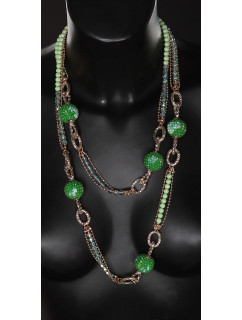 Trendy long necklace with stones