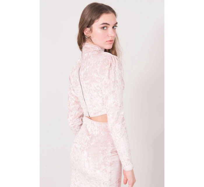 Dámský velurový Top 15570 pudr béžová - BSL