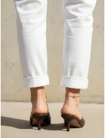 Dámské hnědé kožené žabky Dstreet model 21996252 - FashionStreet