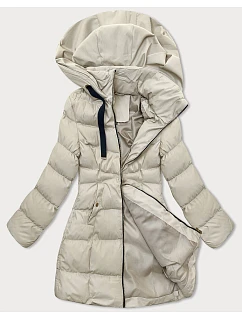 Kurtka damska z kapturem jasny beż model 21318846 - J.STYLE