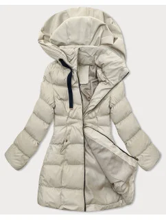 Kurtka damska z kapturem jasny beż model 21318846 - J.STYLE