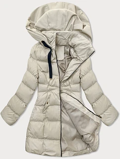 Dámská bunda s kapucí J Style světle béžová (5M3231-62)
