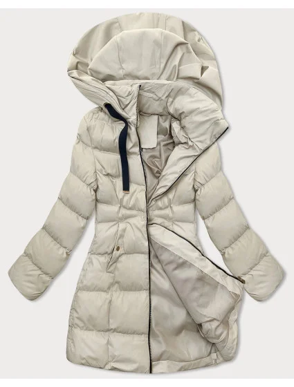 Kurtka damska z kapturem jasny beż model 21318846 - J.STYLE Kurtka damska z kapturem jasny beż model 21318846 - J.STYLE