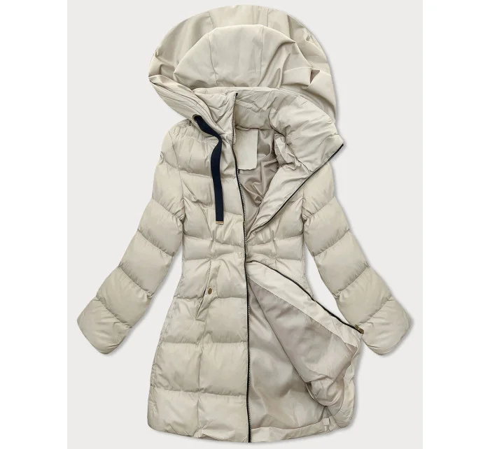 Kurtka damska z kapturem jasny beż model 21318846 - J.STYLE Kurtka damska z kapturem jasny beż model 21318846 - J.STYLE