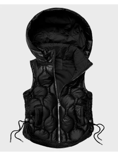 Černá prošívaná dámská vesta se stahovacími boky model 21483421 - J.STYLE