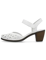 Kožené pohodlné sandály Rieker W RKR650 white Kožené pohodlné sandály Rieker W RKR650 white