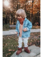 Dětské Teplé Sněhule Semišové Hnědé model 21564106 - Boto Dětské Teplé Sněhule Semišové Hnědé model 21564106 - Boto