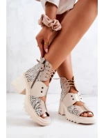 Kožené kozačky Maciejka 05321-04 Béžová