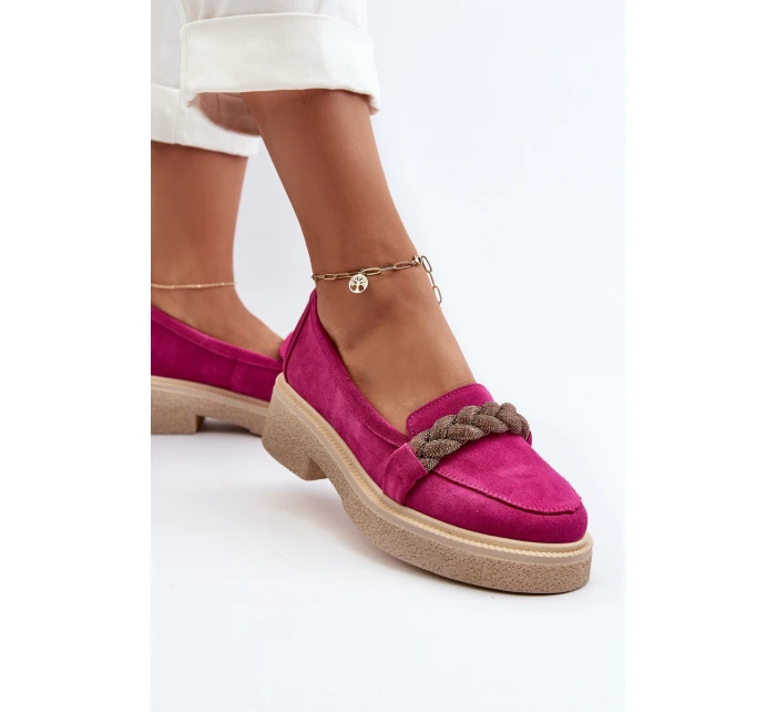 Dámské semišové mokasíny s ozdobou model 21652525 - Zazoo