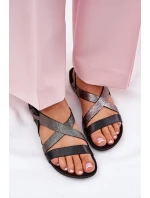 Plné Kožené Sandály Dámské Zazoo 40032 Černé