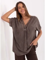 Bluzka MI BZ model 21717672 ciemny bezowy - FPrice Bluzka MI BZ model 21717672 ciemny bezowy - FPrice