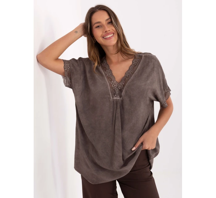 Bluzka MI BZ model 21717672 ciemny bezowy - FPrice Bluzka MI BZ model 21717672 ciemny bezowy - FPrice