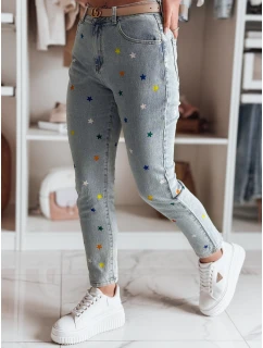 Dámské džíny slim fit kalhoty SHINYFIT stars blue FashionStreet UY2452