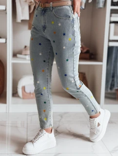 Dámské džíny slim fit kalhoty SHINYFIT stars blue FashionStreet UY2452